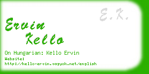 ervin kello business card